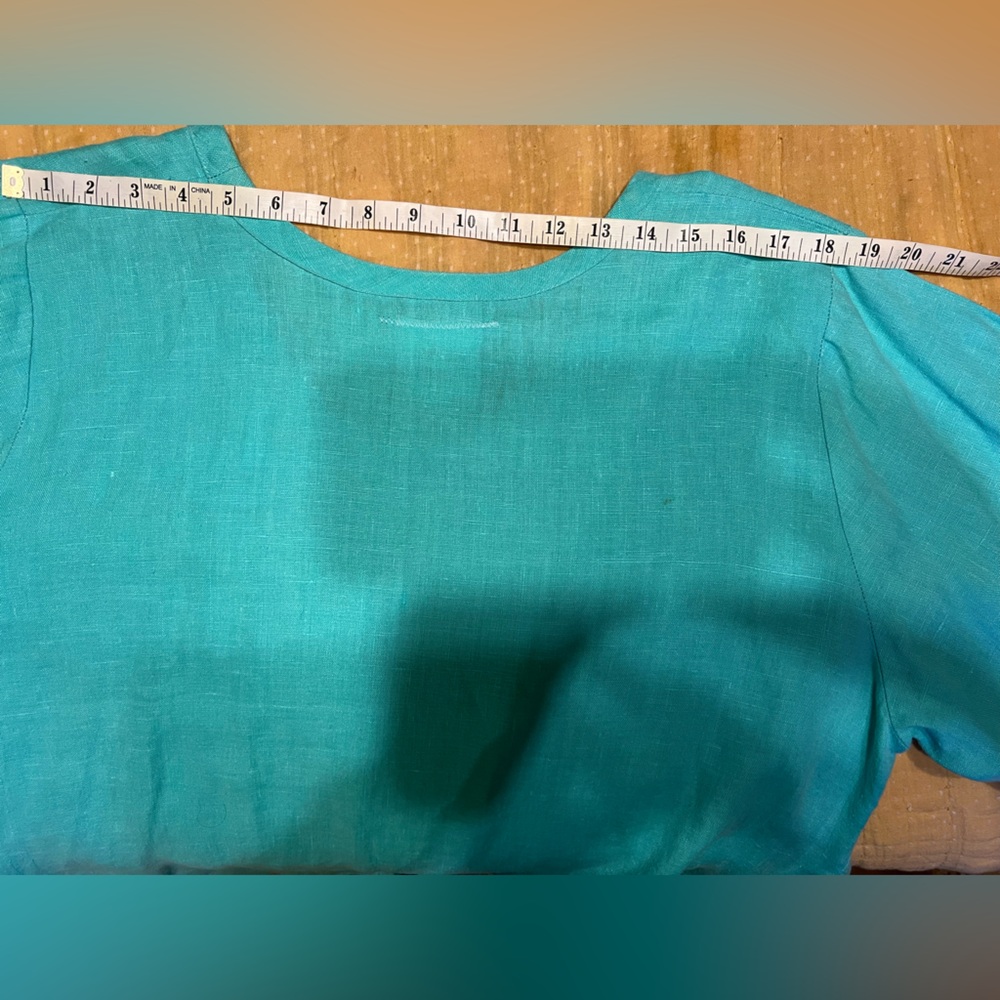 Heart’s Desire by Mary Grace Coastal Blue Ruffle Tunic Shirt Lagenlook XL - Picture 9 of 15